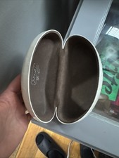 Coach Signature Monogram OFF WHITE Hard Clamshell Eye Glass Sunglasses Case