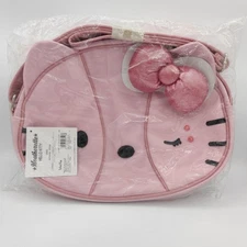 Very Rare Kitty x Hezalet Collaboration Shoulder Bag Die-cut Face Shape Pink