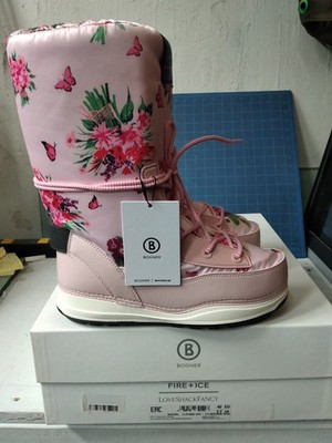 Love Shack Fancy Bogner LA PLAGNE Floral Snow Boots Womens Size 7.5 40 Italy NEW