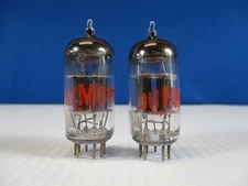 Sylvania 12AX7A ECC82  Vacuum Tubes Pair Short Grey Plate  TV-7 Tested