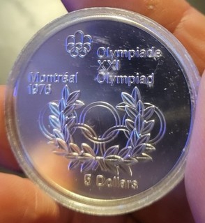 1976 Canada Olympic $5 Silver Coin – BU Proof like Sterling .925. Encapsulated.