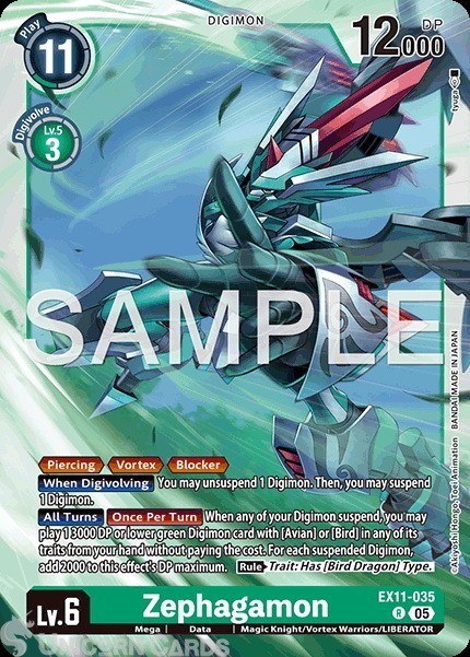 EX11-035 Zephagamon : Rare Digimon Card : EX11: Dawn of Liberator