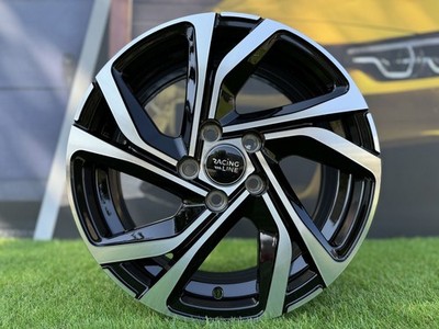 4X R15 Inch 5X114.3 Racing Line Style Black Polished Wheels: Fits For Hyundai