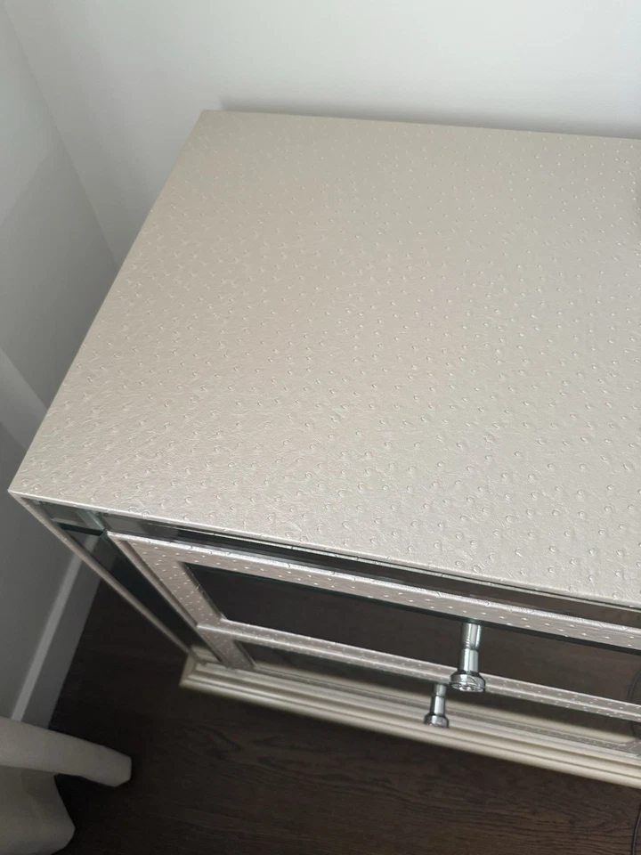 Michael Amini Hollywood Loft Upholstered Nightstand, Frost - Image 4 of 4