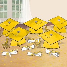 Amscan 240211.1 Yellow Graduation Table Decorating Kit  Party Favor  1