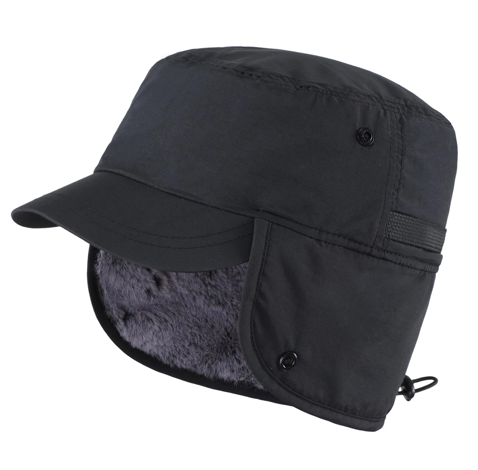 Connectyle Outdoor Mens Warm Hunting Hat with Earflaps Winter One Size, Black