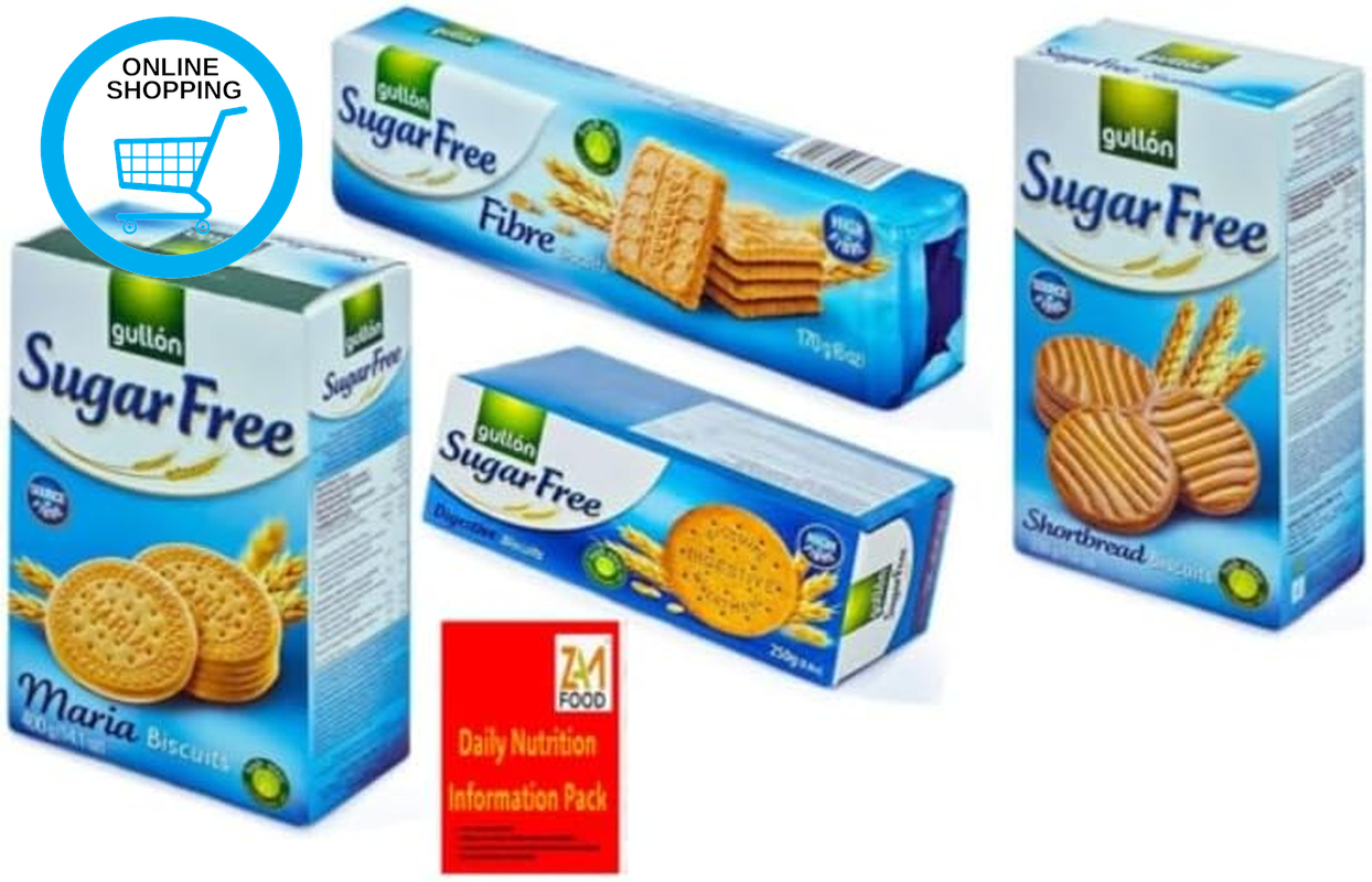 Gullon Sugar Free Biscuits Plain Assortment X 4 Diabetic Friendly Types with  Nu