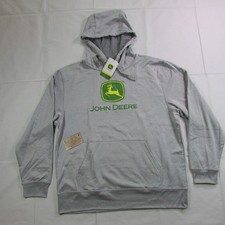John Deere Men's Classic Logo Graphic Poly Fleece Pullover Hoodie Sweatshirt Oxf