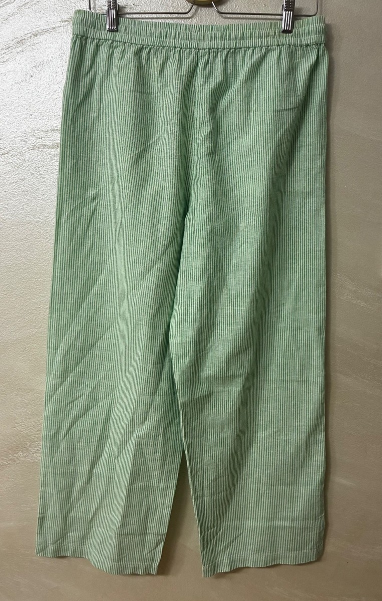 j Crew linen stripe pants size 10 View 3