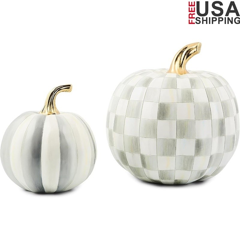 Hand-Painted Decorative Resin Pumpkins Halloween Fall Home Decor Accessories New