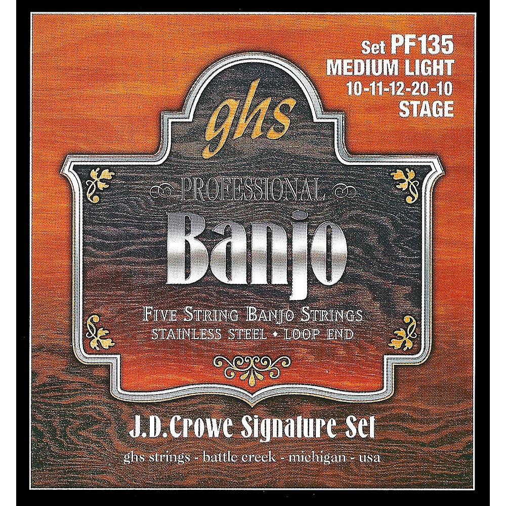 GHS J.D. Crowe Signature 5-струнное банджо со средне-легкими струнами