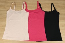Ex Marks & Spencer Womens Multi 3 Pack of Lace Top Strappy Camis Size 14