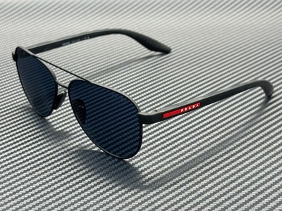 PRADA LINEA ROSSA PS A52S DG005U Black Rubber Blue Mirror Violet Men's 58 mm Sun