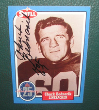 1988 Swell Greats Football HOF CHUCK BEDNARIK Autograph - Eagles -  EXMT