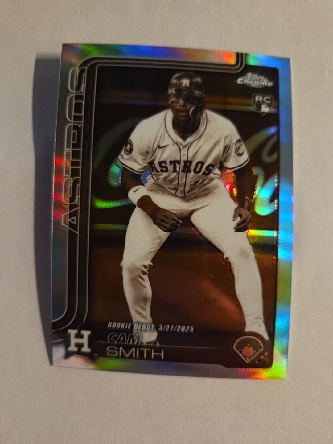 2025 Topps Chrome Update Rookie Debut Sepia Refractor Cam Smith RC Astros G7