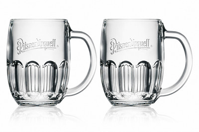 2er Set Pilsner Urquell Glas Bierkrüge - klassische Pint Krüge