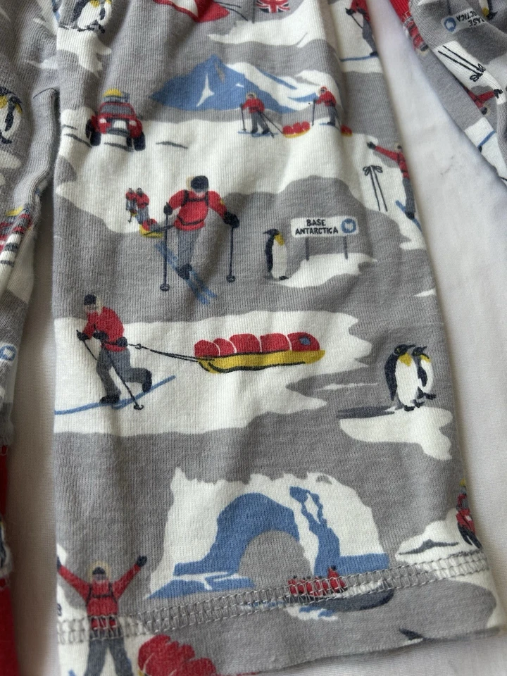 Mini conjunto de pijama de algodão manga comprida Boden tamanho 6 menino menina inverno esqui ártico - Imagem 2 de 4