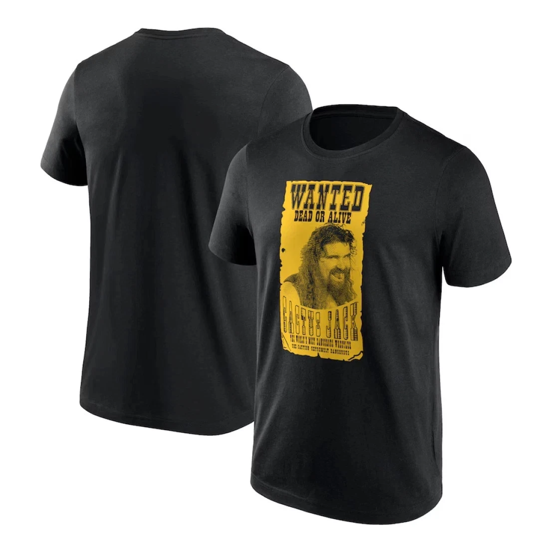 Wrestling Entertainment Cactus Jack Wanted Black T-Shirt S-5XL