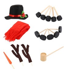 1 Set /16pcs Snowman Decorating Kit Snowman Scarf Hat Snowman Decorating Kit