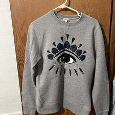 Kenzo Paris All Seeing Eye Gray Heather Cotton Sweatshirt