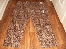 WOMENS TERRA  SKY STRAIGHT STRETCH JEANS SIZE 24W LEOPARD PRINT NWT