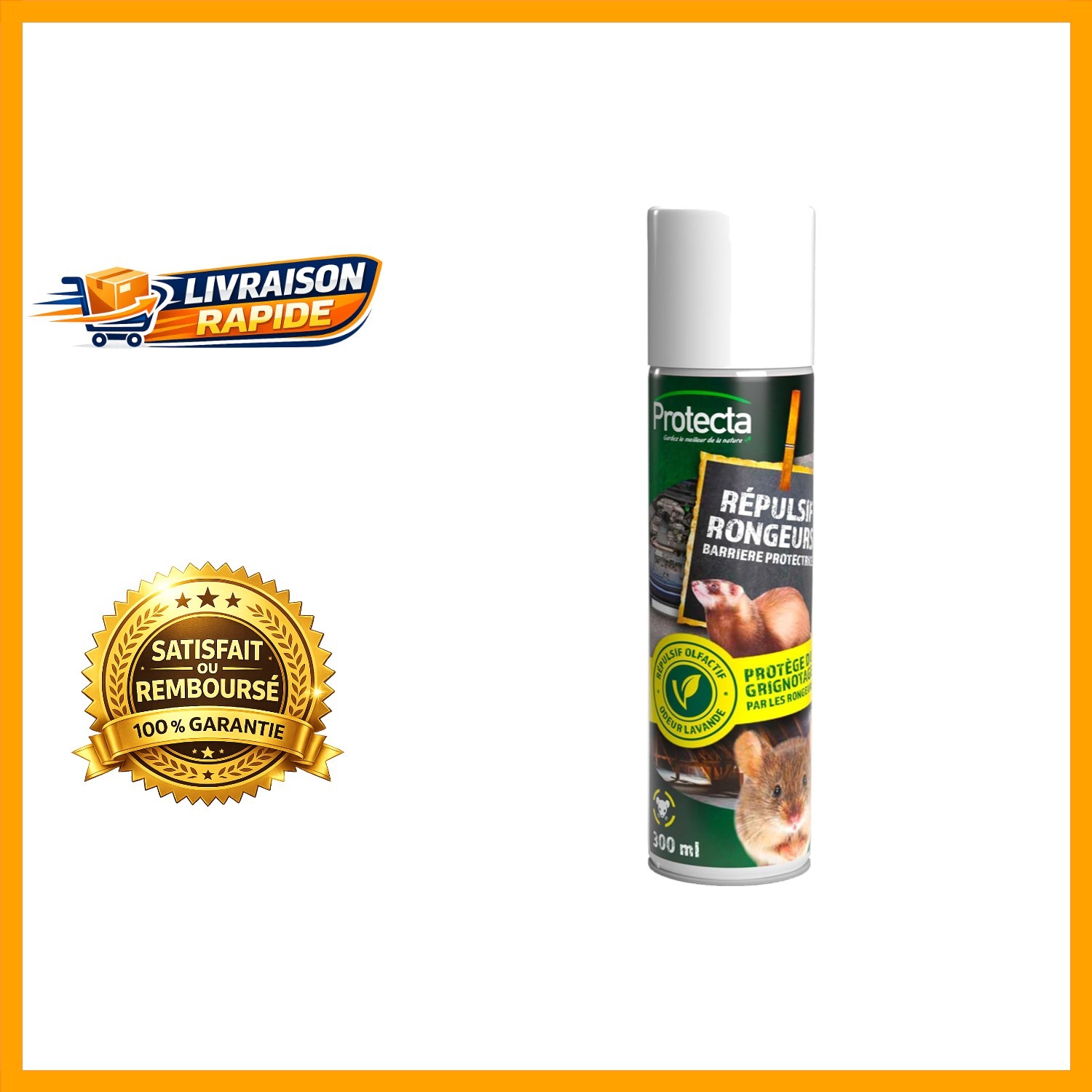 Spray répulsif souris 300ml pour protéger le grenier et la cave