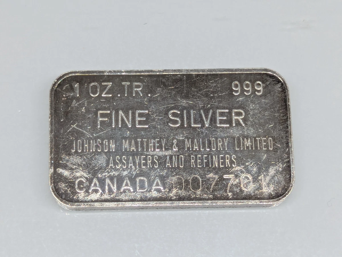 Johnson Matthey 0.9999 1 oz Precious Metal Content per Unit Silver