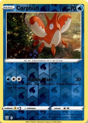 Pokemon Corphish 38 Reverse Holo Battle Styles 2021 Common Near Mint
