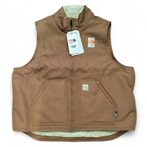 New Carhartt Mens FLAME-RESISTANT QUICK DUCK SHERPA LINED VEST Flame Resistant - product listing photo