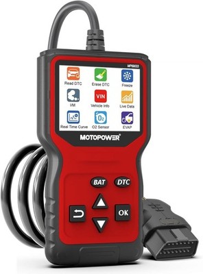 MOTOPOWER OBD2 Scanner Codeleser Diagnosegerät mit Batterietester rot