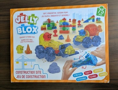 Jelly Blox Blocks Construction Site Kit 75 Pcs Soft Flexible Squishy Toddler