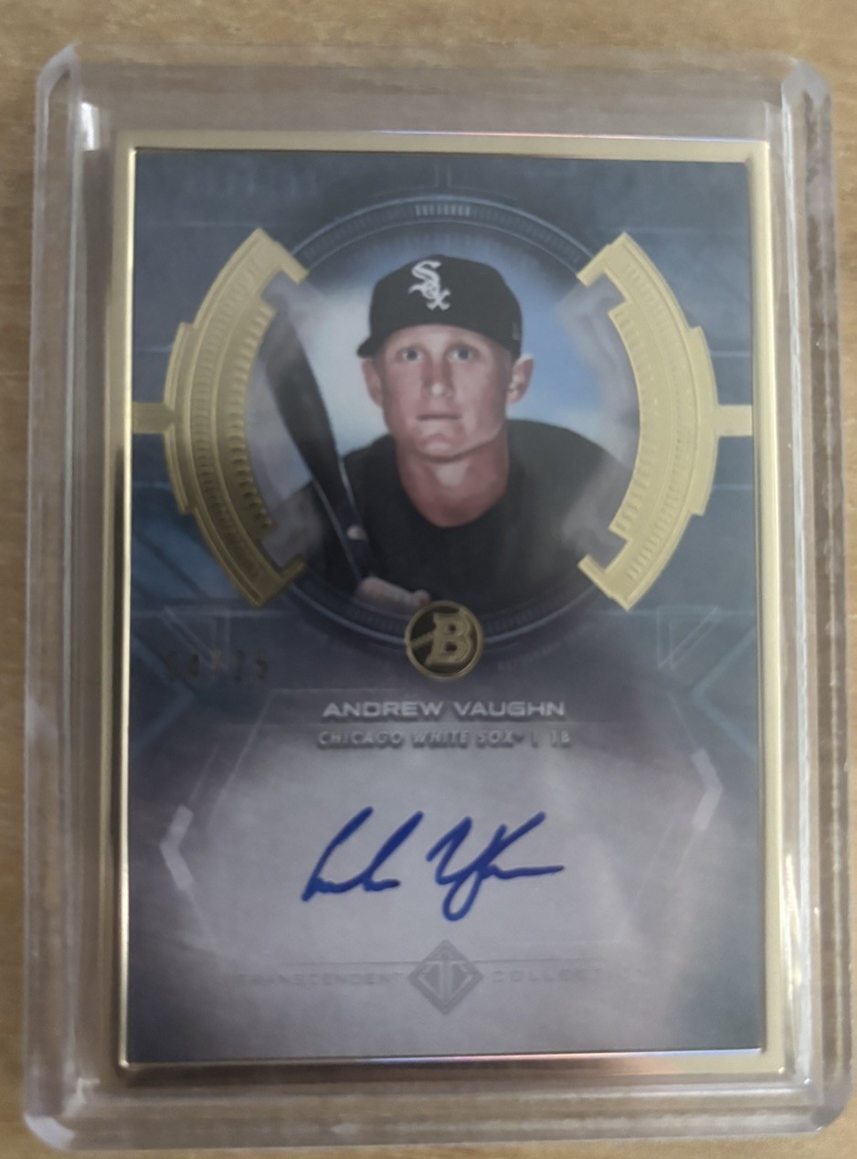 Andrew Vaughn 2020 Bowman Transcendent Auto Autograph /25 white Sox Cal