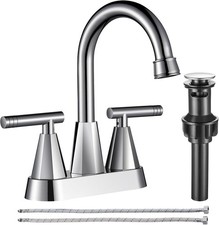 Balterley Kingsey Crosshead 3 Tap Hole Basin Tap and Pop Up Waste - Chrome