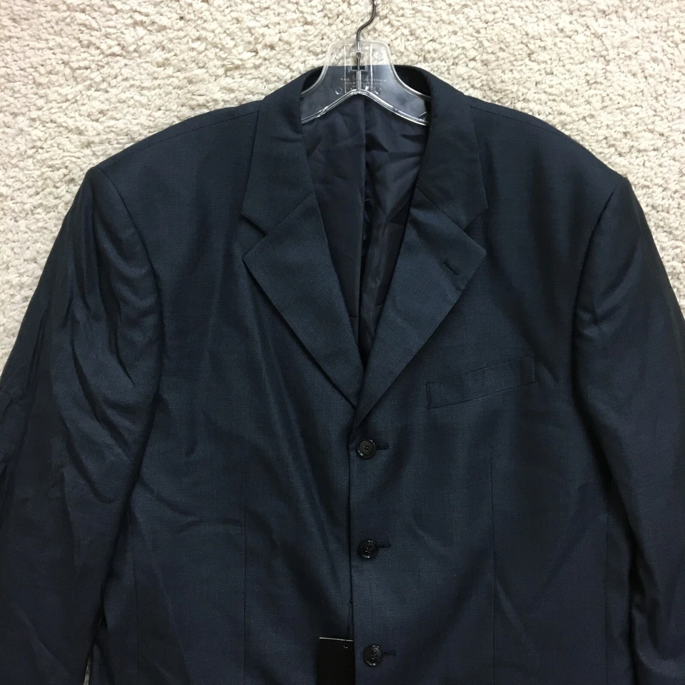 NOVO Jones New York Blazer 43L Masculino Azul Atlético Lã Penteada Jaqueta Terno de Seda - Imagem 2 de 4