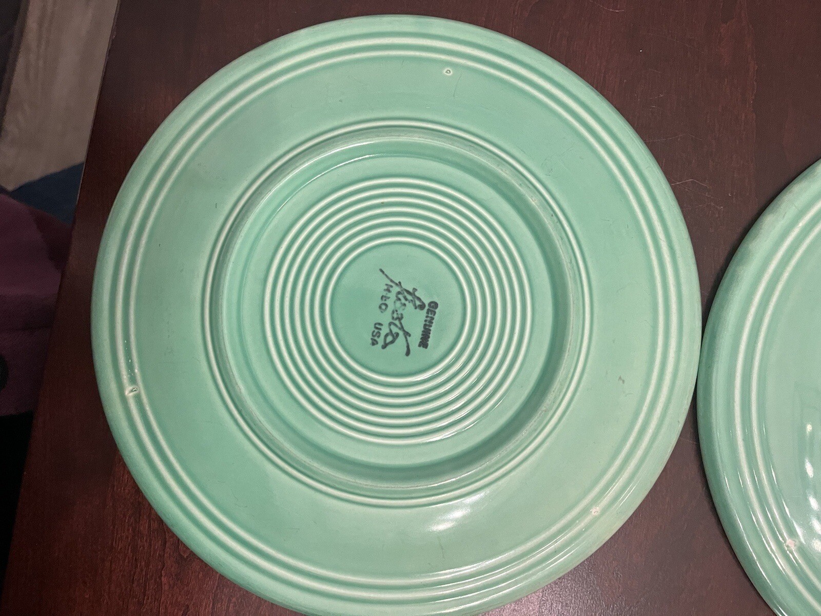 Set of 2 Vintage Fiestaware Luncheon Plates, 91/2", Original Light