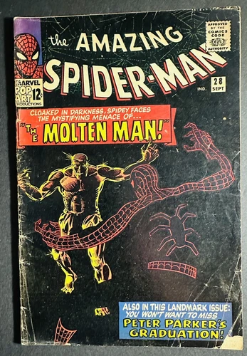 Marvel Comics The Amazing Spider-Man #28 - Sep 1965 - 1st Molten Man - Ditko VG!