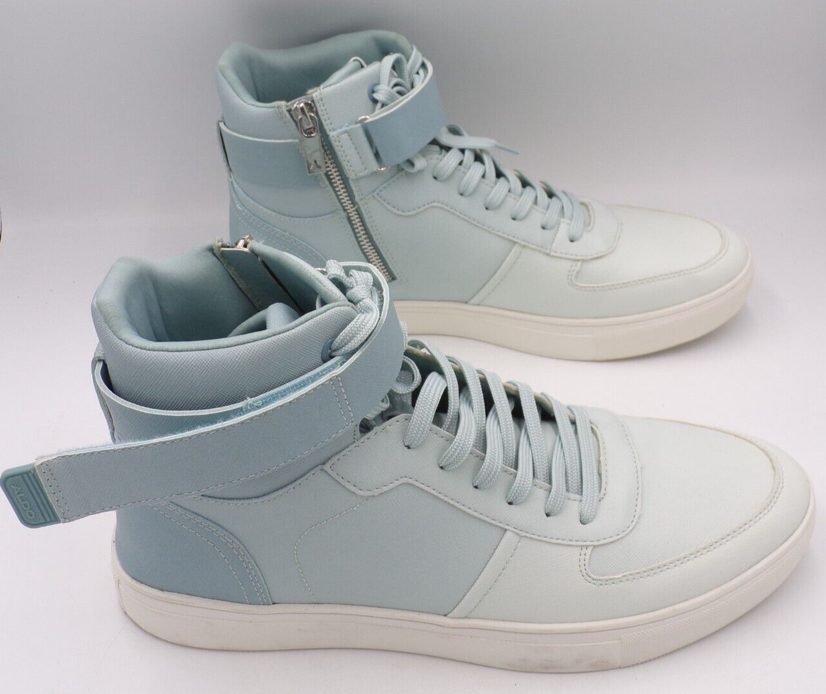 ALDO Shoes Mens Light Blue Lace Up W/ Side Zip High Top Sethen