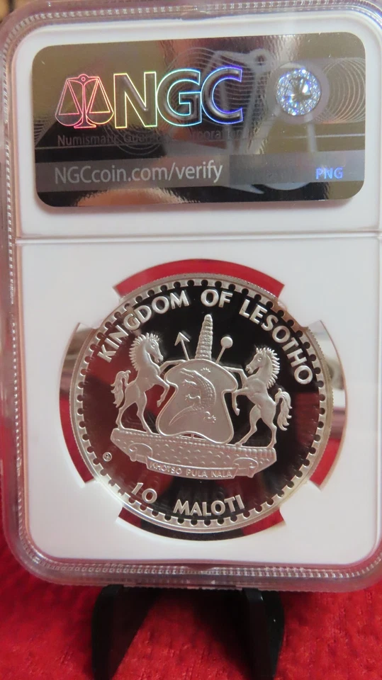 1982 Lesotho South Africa World Soccer Football Player & Net NGC PR PF 70 ultra - Image 3 of 4