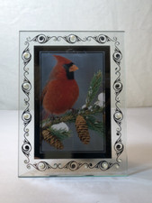 Crystal Clear Glass Picture Frame 6" x 8" w/Pearls