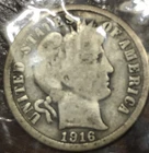 1916 P Barber Dime in Sealed Package Marked Fine