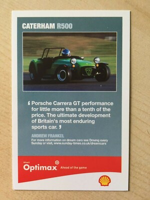 Caterham R500 Optimax Dreamcars Trading Card