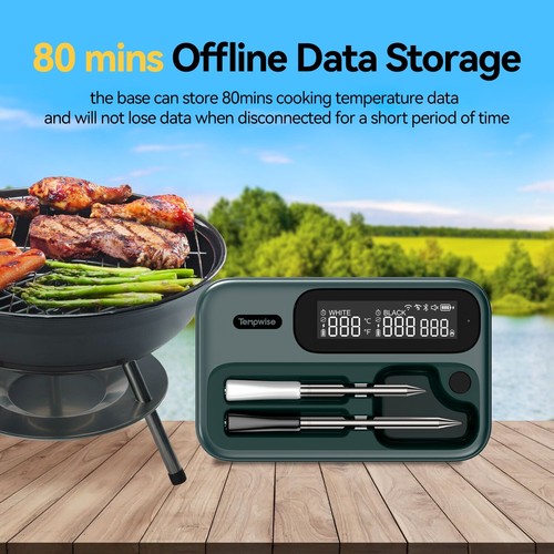 Wireless Cooking BBQ Thermometer Food Barbecue Rotisserie Grill 2.4G/5G WiFi - Picture 2 of 24
