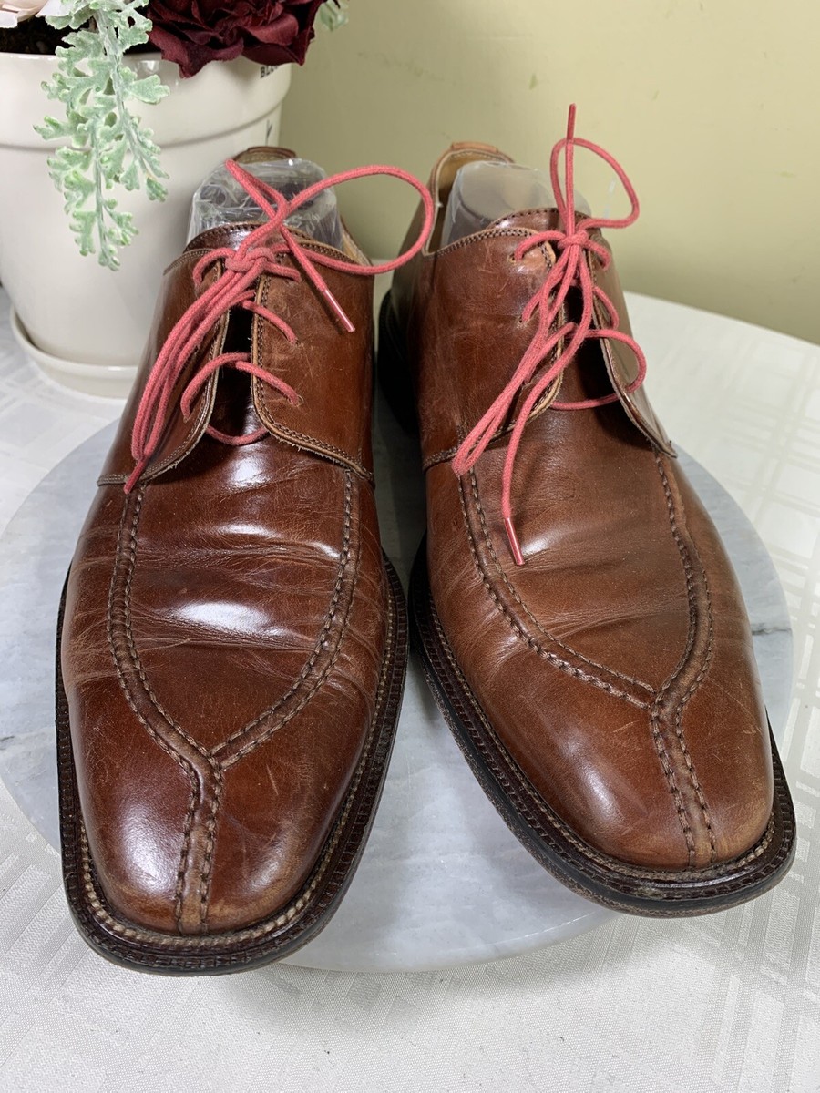 FOLIO New York Brown Leather Lace Up Split Toe Oxfords Dress  display picture 1