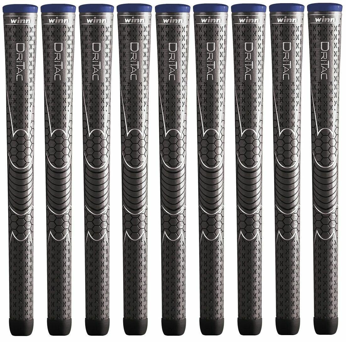SET OF 10pc** New WINN DriTac Men's Midsize Dark Grey Golf Grip