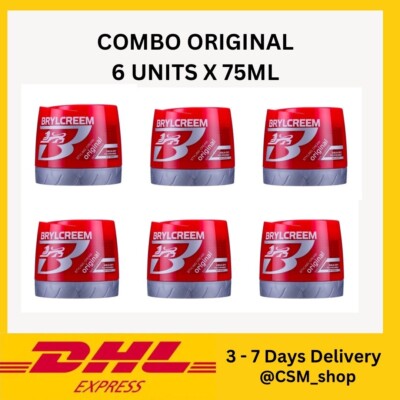 COMBO 6 UNIT x Brylcreem Original Hair Styling Cream for Men 75ml Fast Shipping