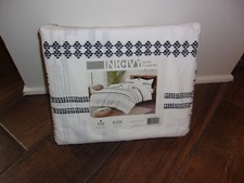 NIP Ink Ivy Southwestern Print Black Ivory Full/Queen Duvet Cover  Shams Set