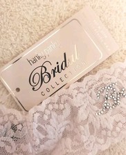 NWT Hanky Panky Bridal Collection Crystal "BRIDE" Split Gusset Lace Thong OS