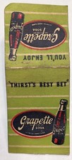 Authentic Vintage Matchbook Cover Grapette Soda! d1972