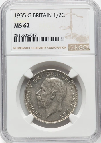 Great Britain - 1935 George V - Half Crown - NGC MS62 -  Soft Gray Toning!