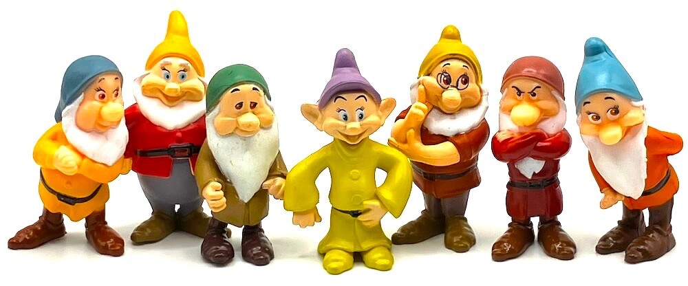 SNOW WHITE & THE SEVEN DWARFS Figure Play Set DISNEY PVC TOY Dopey